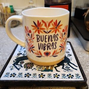 16oz Stoneware Buenas Vibras Mug White - Opalhouse™